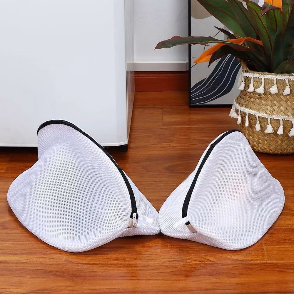 FLAVORA 2-Piece Zip Mesh Shoe Laundry Washing Bags in White – 2