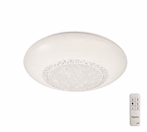 Mantra Fusion Opera Round Flush Ceiling Light, White, 41 cm, 24W LED, 1680lm, Dimmable Tuneable White with Remote Control – 1