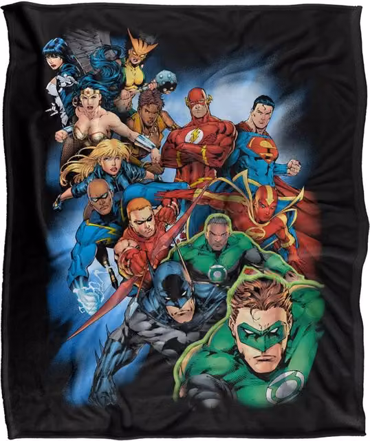 LOGOVISION Justice League Heroes Unite Super Soft Silky Touch Fleece Throw Blanket, Multicolour, W: 152.4 cm x L: 127.0 cm – 6