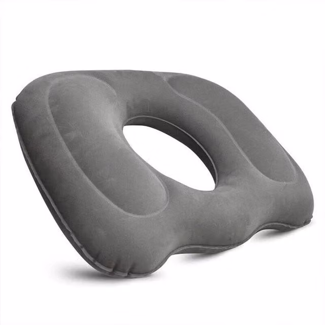 KORVIXA Inflatable Round Donut Ring Cushion in Grey, W: 100 cm x L: 190 cm – 1