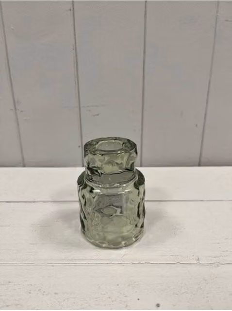 KDMD Large Vintage Green Textured Glass Tabletop Candle Holder – 1