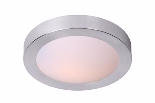 Lucide Fresh Dimmable Modern Round Bathroom Flush Ceiling Light, Diameter: 35 cm, Chrome and White, IP44 – 1