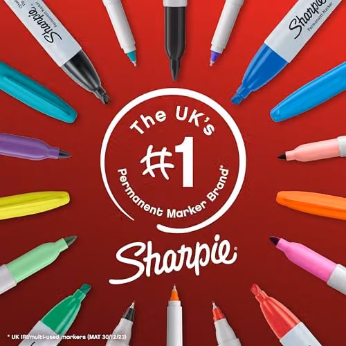 Sharpie Permanent Markers with Fine Point and Black Ink, Pack of 12 – 5
