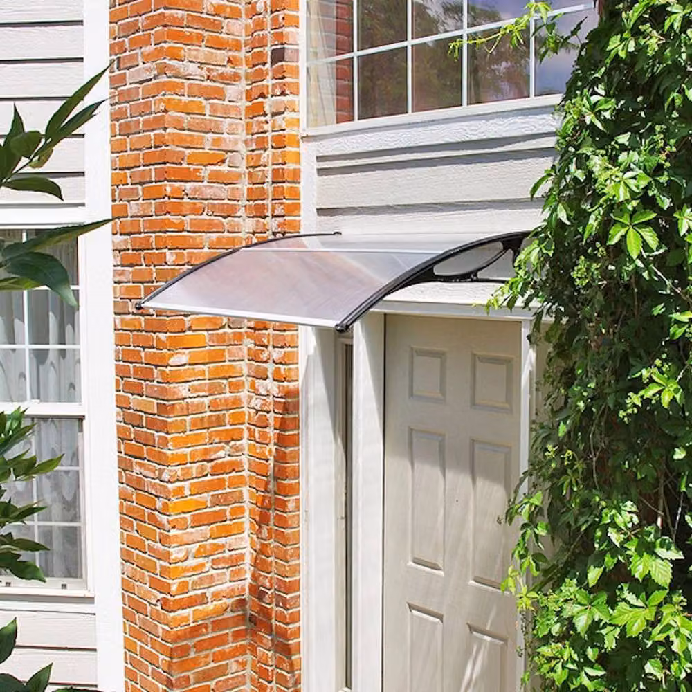 EONLION Outdoor Front Door Canopy Porch Awning in Transparent, W: 100 cm x D: 100 cm x H: 80 cm – 2