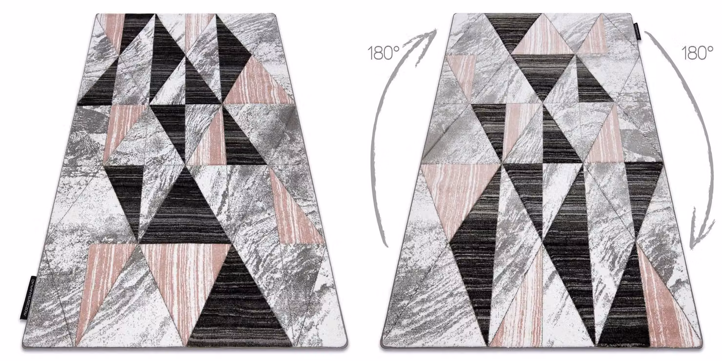 RugsX Alter Geometric Pink Rectangular Rug, W: 160 cm, D: 220 cm – 2
