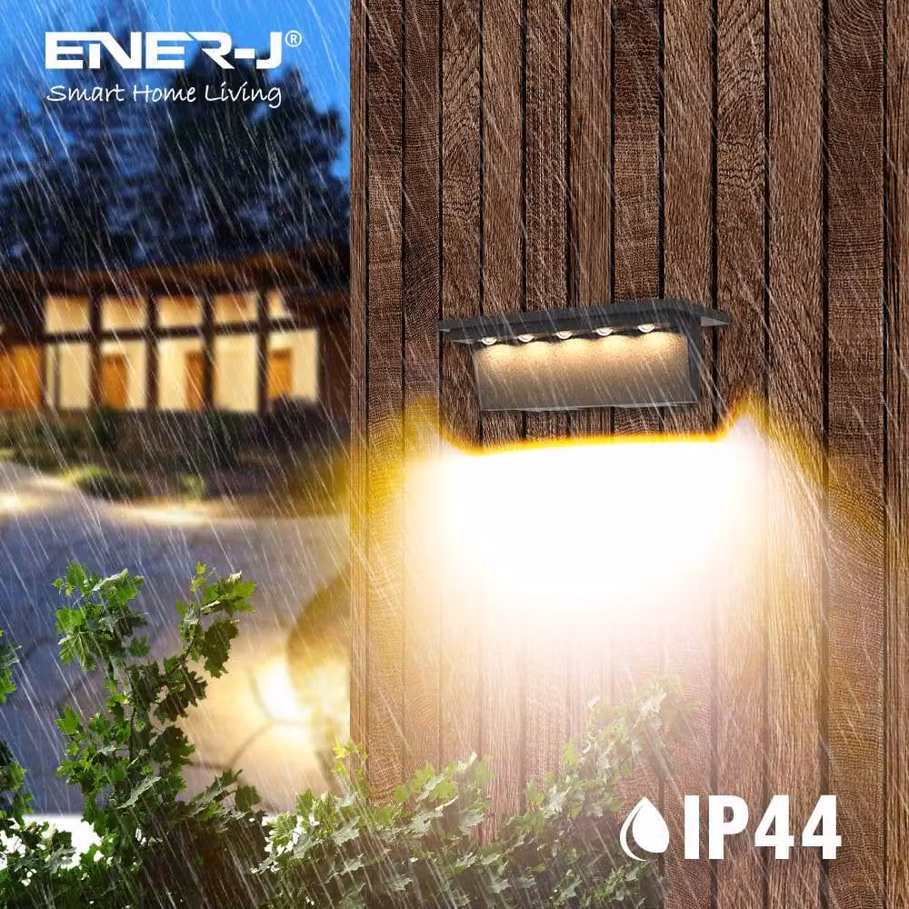 ENER-J Solar Decking Lights Pack of 2, Dual Colour LED, Black Finish – 2