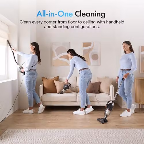 VonHaus 2 in 1 Corded Stick and Handheld Vacuum Cleaner, 800W, 17000Pa, Grey – 2