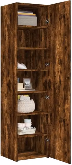 Berkfield Home Smoked Oak Highboard in Brown, W: 45 cm, D: 42.5 cm, H: 185 cm – 1