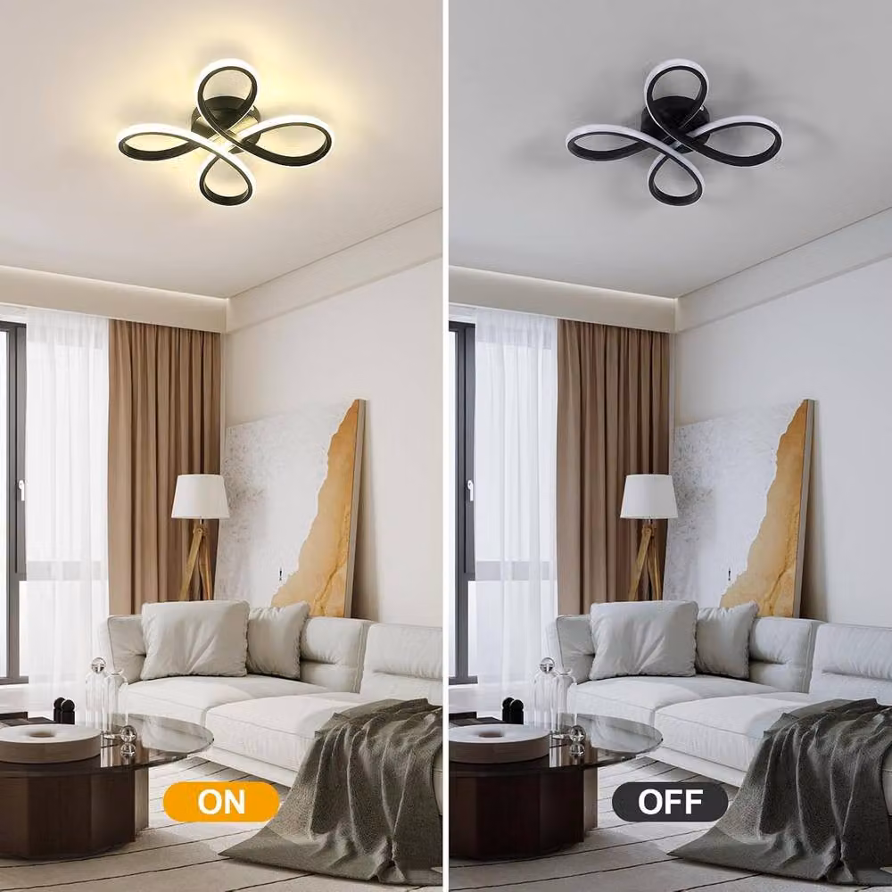 Goeco LED Ceiling Light, 30 W, Black Aluminium, 4500 K Cool White – 4