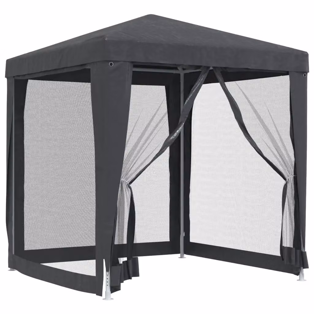 Berkfield Home Party Tent with 4 Mesh Sidewalls, Anthracite and Black, W/D/H: 200 x 200 x 200 cm – 2