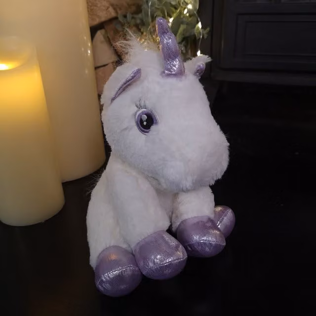 Samuel Alexander Purple and White Plush Fantasy Unicorn Animal