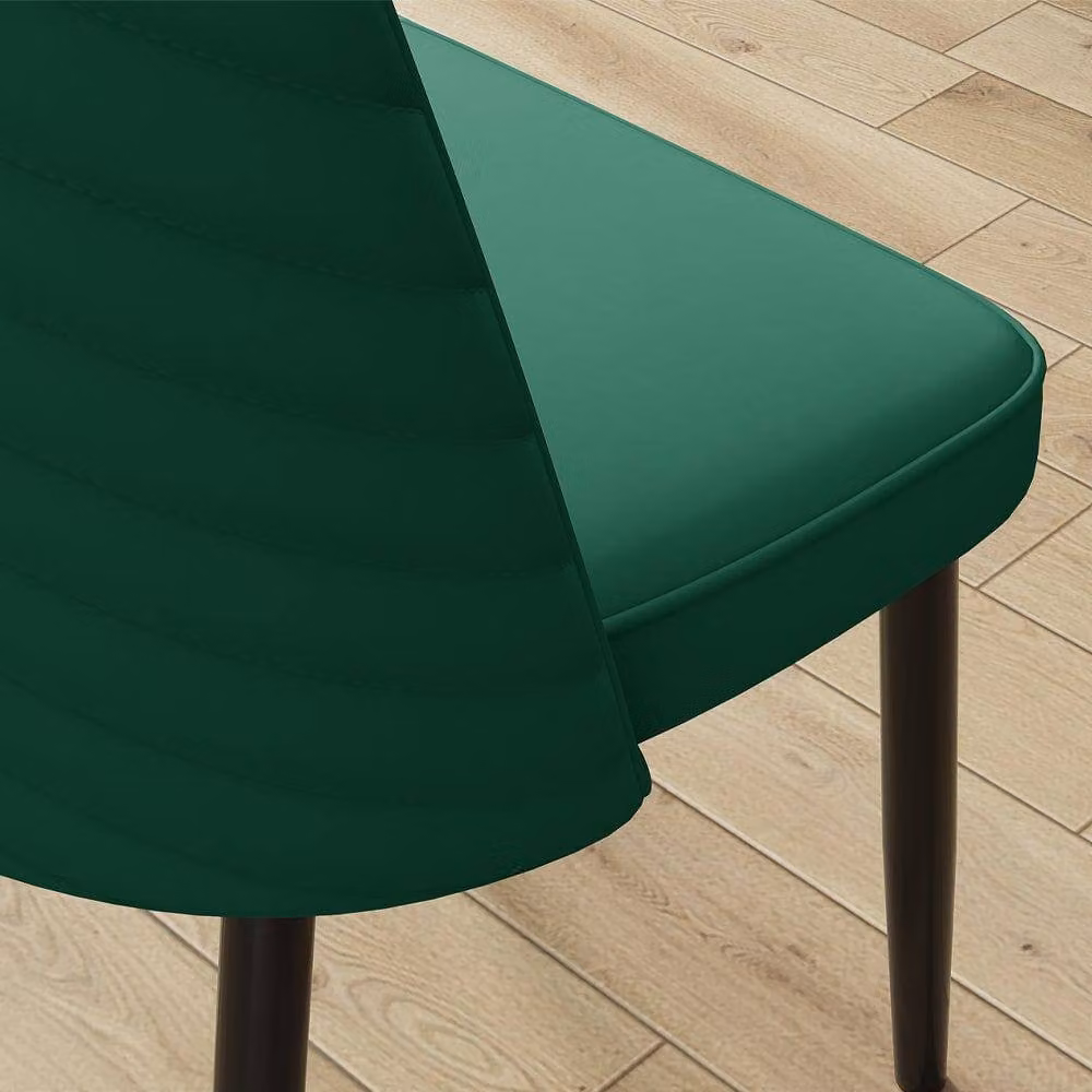 Furniture Maxi Set of 2 Misa Green Velvet Dining Chairs – 2