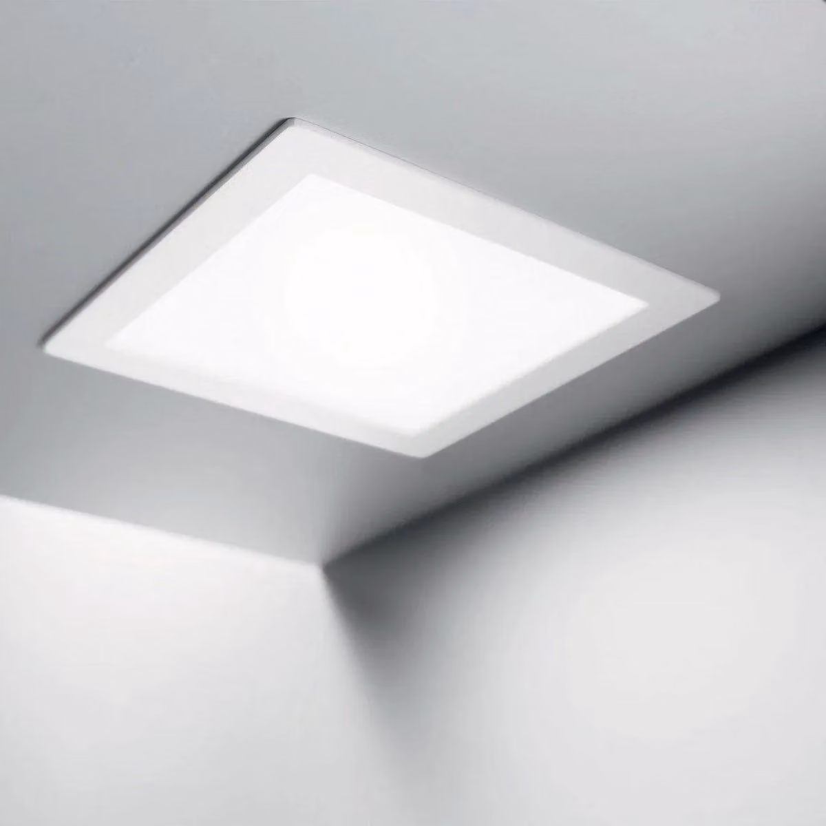 Netlighting Groove LED Small Square Warm White Recessed Spotlight Panel White – 2