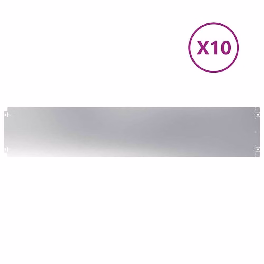 Berkfield Home Galvanised Steel Lawn Edgings, White, 10 pcs, W/H: 20 x 103 cm