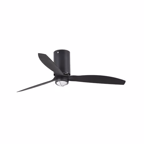 Faro Barcelona Netlighting MiniTube LED Ceiling Fan in Black with Remote Control and Warm White Light – 1