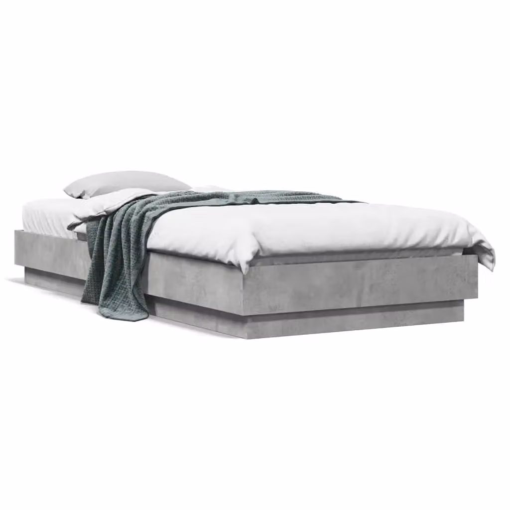 Berkfield Home Modern Bed Frame in Grey, W/D/H: 100 x 200 cm – 2