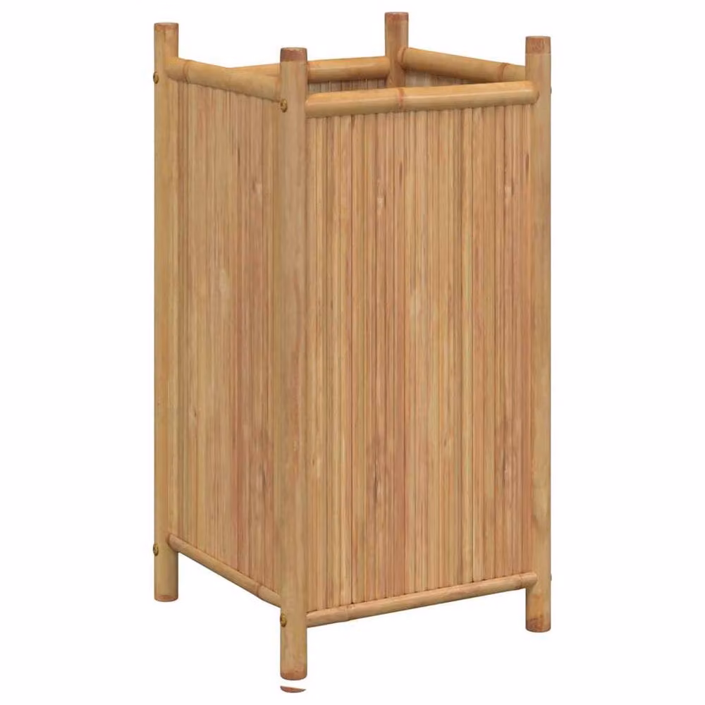 Berkfield Home Brown Bamboo Wood Planter Tub W/D/H: 40 x 40 x 80 cm – 2