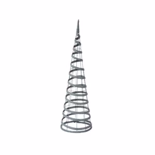 Marco Paul Faux Rattan Obelisk Support in Grey, Height: 120 cm, Width: 50 cm, Depth: 50 cm – 2