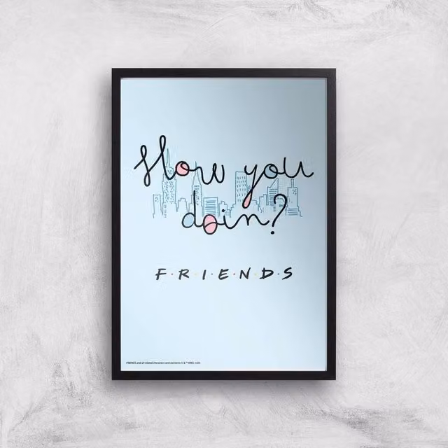 Friends How You Doin' Multicolour Typography Giclee Art Print, A2