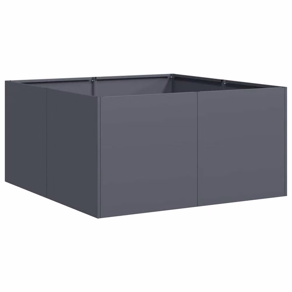 Berkfield Home Steel Planter Tub in Anthracite Grey, W/D/H: 80 x 80 x 40 cm – 3
