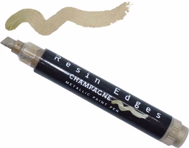 Just4youonlineUK Champagne Metallic Resin Art Paint Pen with Broad Nib