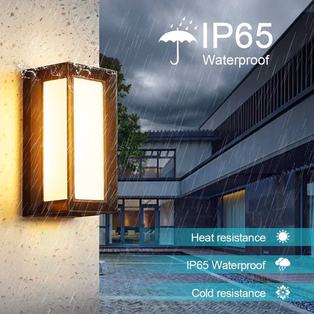 COMELY Modern Black Outdoor Wall Lantern, 18W Aluminium IP65 Waterproof Garden Light – 7