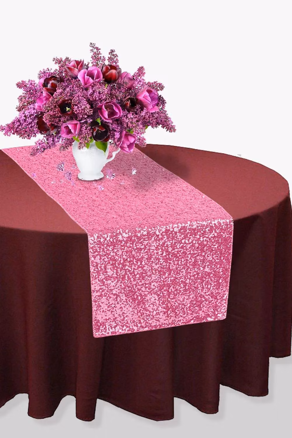 Trimming Shop Neel Blue Glitter Sequin Rectangular Table Runner, W/D/H: 27.94 x 274.32 x 27.94 cm – 2