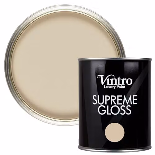 Vintro High Gloss Water Based Paint for Wood and Walls, Light Stone Pebble, 1 Litre