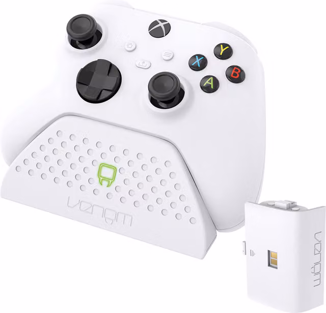 Venom Xbox Controller Charging Dock with Rechargeable Li-ion Battery Pack, White