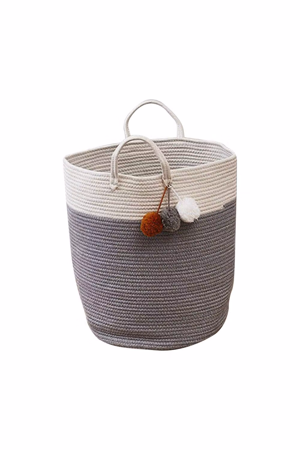 Garden Sanctuary Grey Woven Cotton Fabric Storage Basket – 2