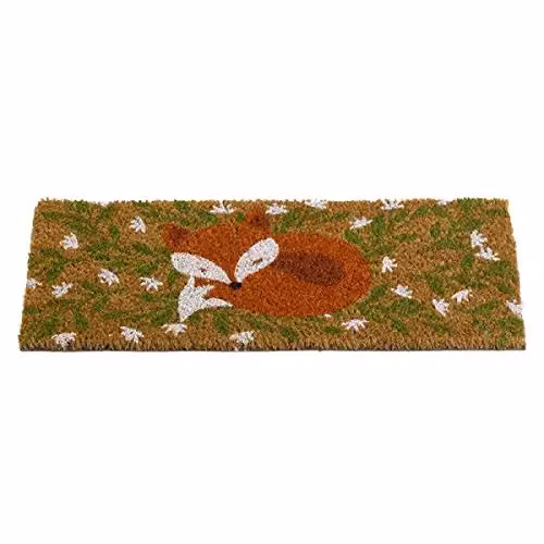 Marco Paul Non Slip Coir Door Mat Insert with Orange Fox Design, W/D/H: 100 x 100 x 1 cm – 2