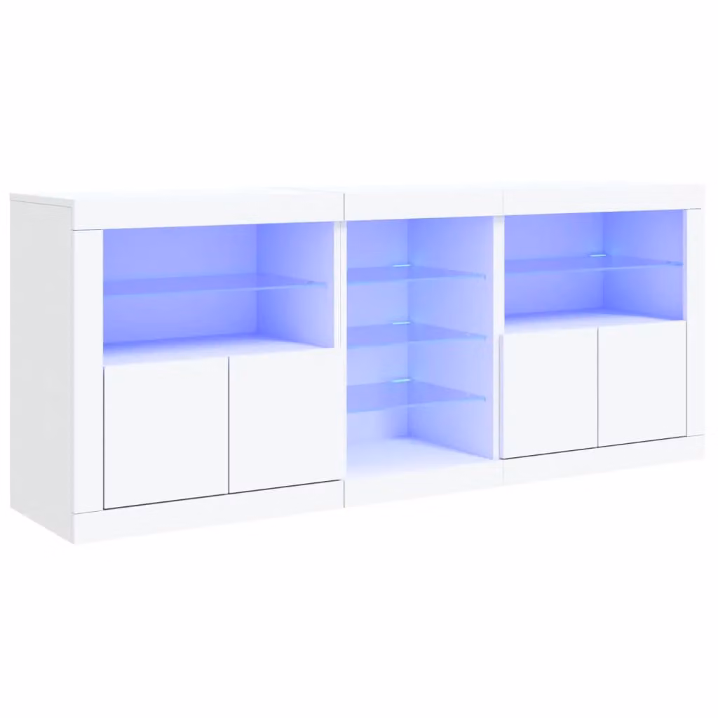 Berkfield Home Modern White Sideboard with Integrated LED Lighting W/D/H: 181.5 x 37 x 67 cm – 2