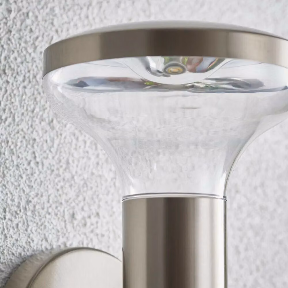 Loops Modern Stainless Steel Outdoor LED Wall Light in Silver with Cool White Light, IP44 Rated – 2