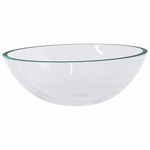 vidaXL Transparent Glass Countertop Basin W: 50 cm, D: 37 cm, H: 14 cm