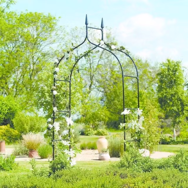 Kelvenix Metal Garden Arch in Black – 1