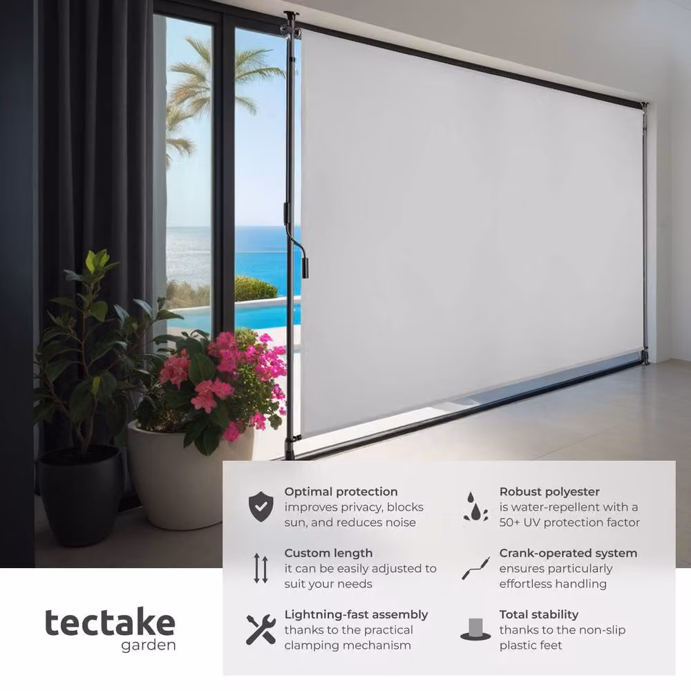 tectake Taija Retractable Awning in Grey, W/D/H: 200 x 310 cm – 2