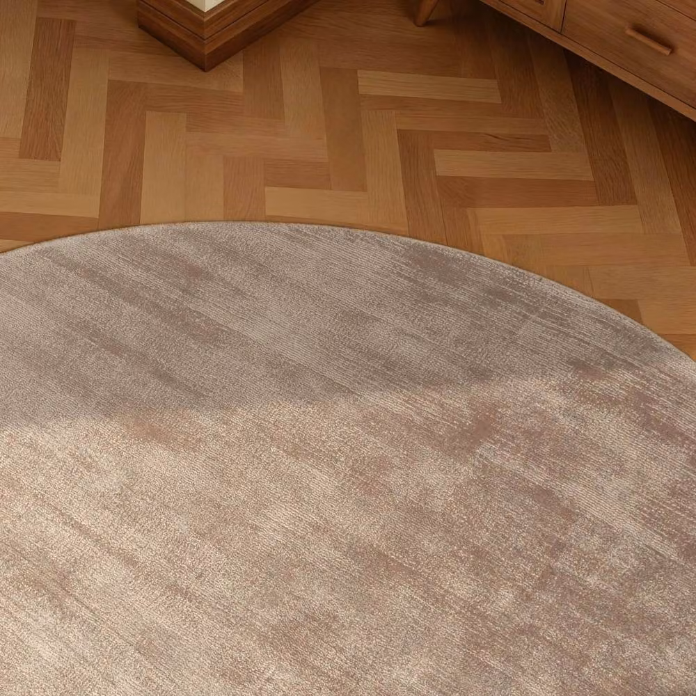 Vikosa Jane Beige Viscose Soft Plain Rectangular Rug W: 160 cm, D: 230 cm – 2