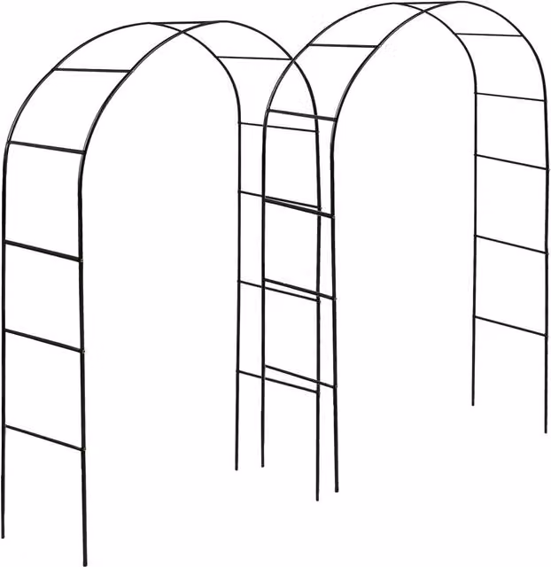Harbour Housewares Black Metal Garden Arbour Arch Trellis Support