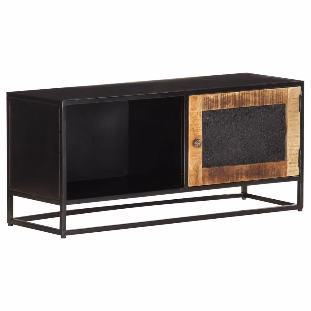Berkfield Home Rustic Brown Mango Wood TV Cabinet, W/D/H: 90 x 30 x 40 cm – 2