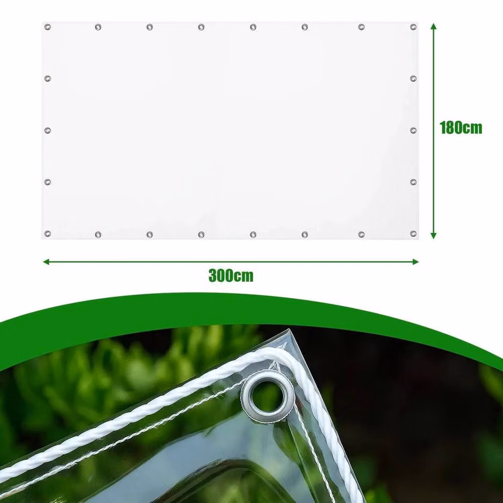 SPETLEK Clear PVC Tarpaulin, Cold and Tear Resistant, W: 180 cm, L: 300 cm – 2