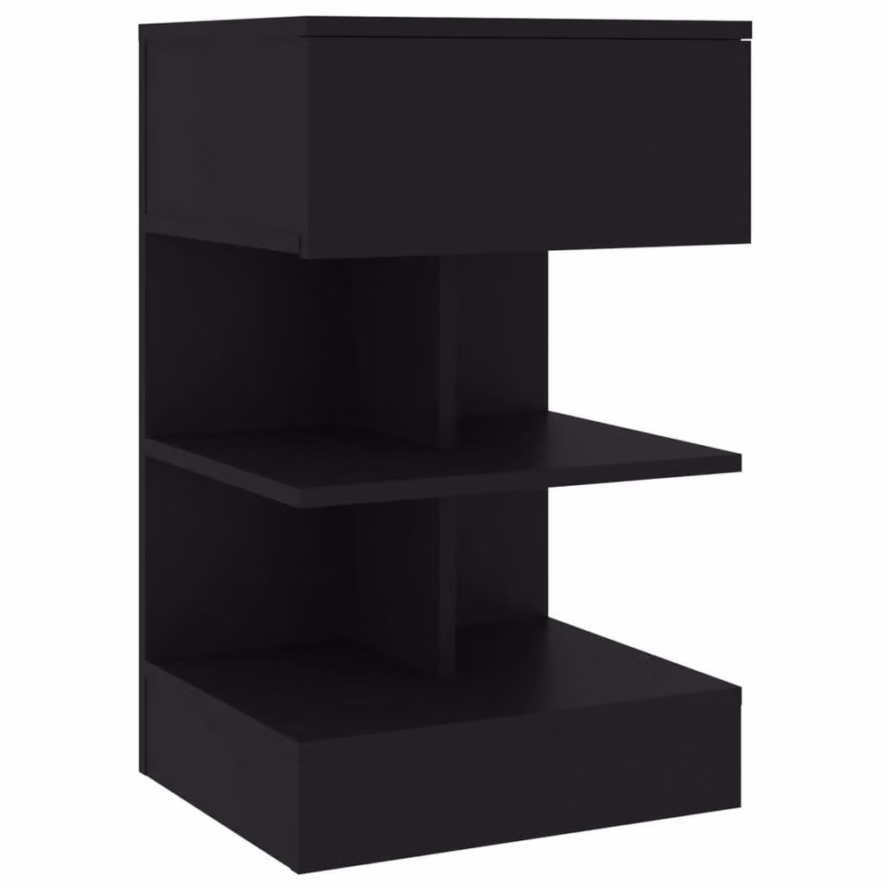 Berkfield Home Beautiful Bedside Cabinets, 2 Piece, Black, W: 40 cm, D: 35 cm, H: 65 cm – 4