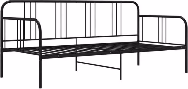 Berkfield Home Black Metal Sofa Bed Frame W/D/H: 90 x 200 cm
