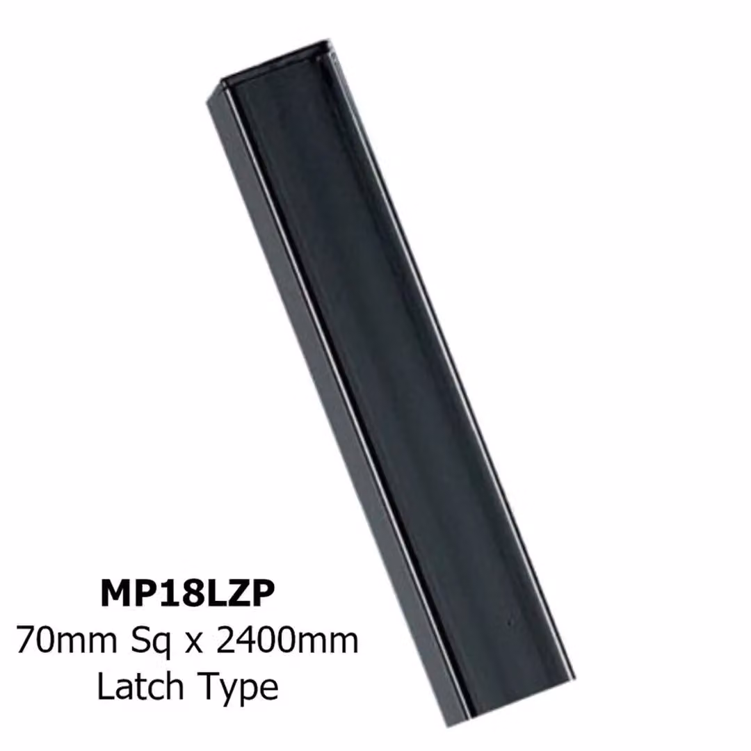 Burbage Iron Craft Square Flat Top Steel In-Ground Post with Latch, Black, W: 7 cm, D: 7 cm, H: 240 cm – 2