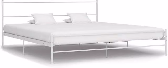 Berkfield Home White Metal Bed Frame W/D/H: 160 x 200 cm