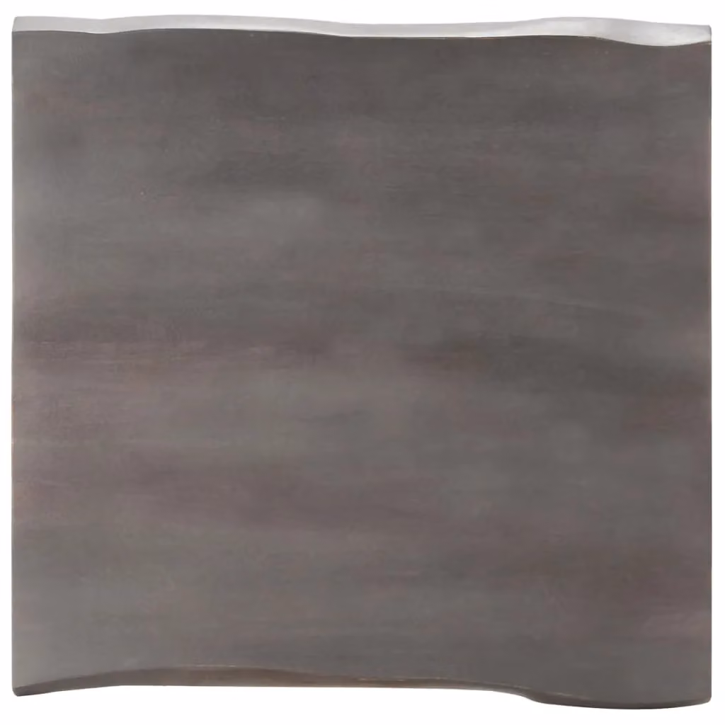 Berkfield Home Live Edge Coffee Table in Grey Solid Acacia Wood, W/D/H: 60 x 60 x 40 cm – 4