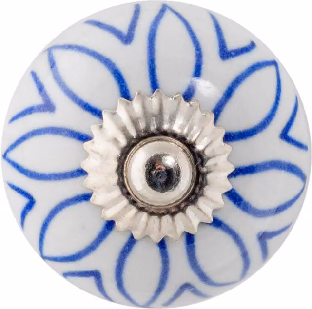 Nicola Spring Polished Blue Ceramic Cabinet Knob