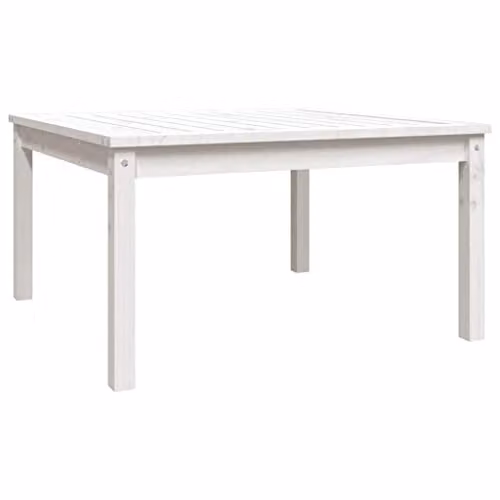 vidaXL White Square Garden Table in Solid Pine Wood W/D/H: 82.5 x 82.5 x 45 cm