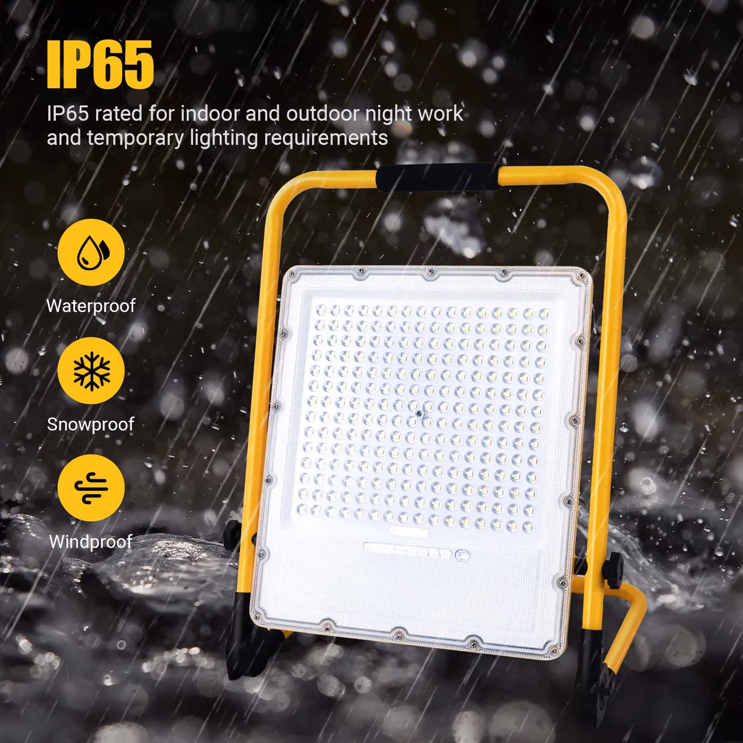 ExtraStar 17W Rechargeable LED Portable Flood Light, 2300 Lumen, IP65, Yellow – 4