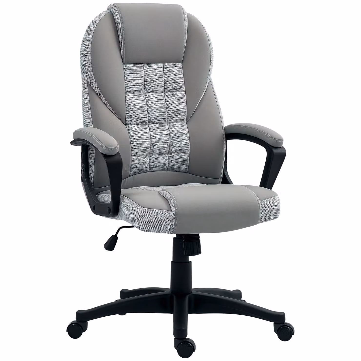 HOMCOM Grey Executive High Back Office Chair with Armrests and Headrest – 2