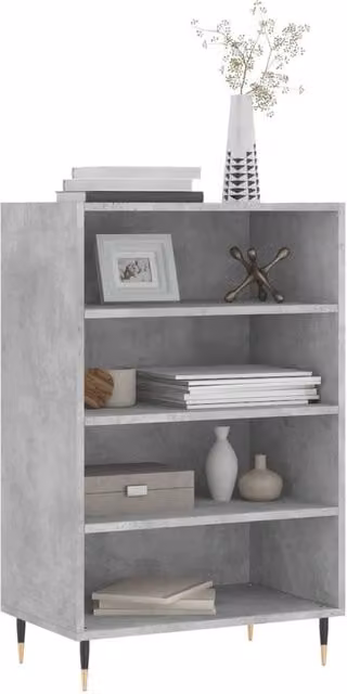 Berkfield Home Modern Grey Highboard with Hinged Doors and Internal Shelves, W: 57 cm, D: 35 cm, H: 90 cm